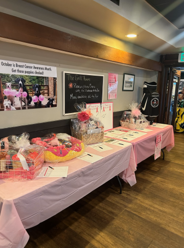 Rally for the Cure Oct 2024 Silent Auction Table